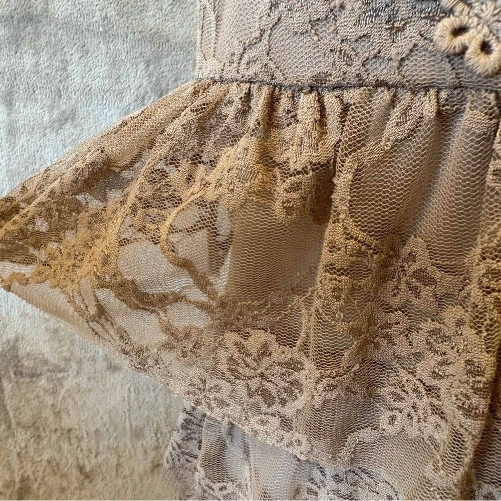 Boho Bohemian Flapper 1920s Lace Tiered Sleeveless Dress Sz M - Picture 8 of 12